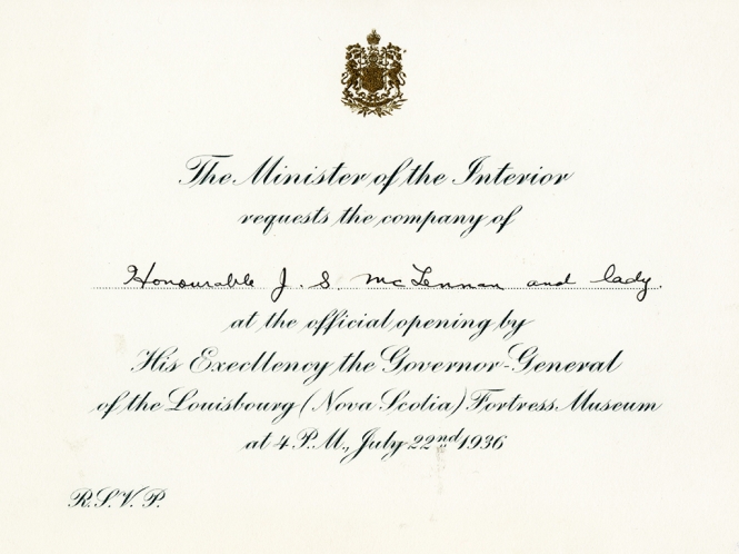 Opening of the Louisbourg Fortress Museum